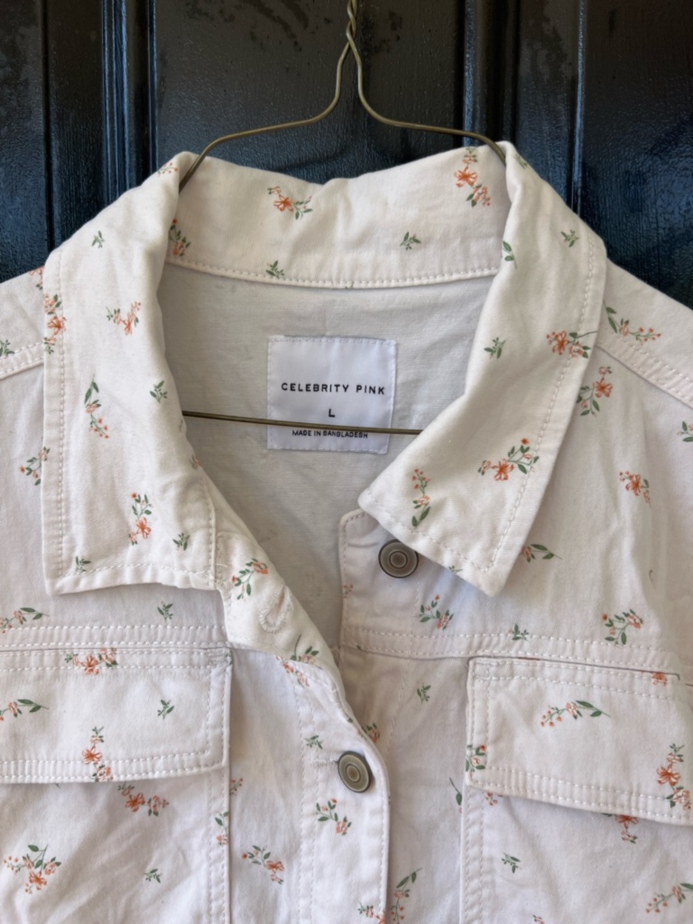 Celebrity Pink Light Cream Floral Utility Romper - Picture 2 of 10